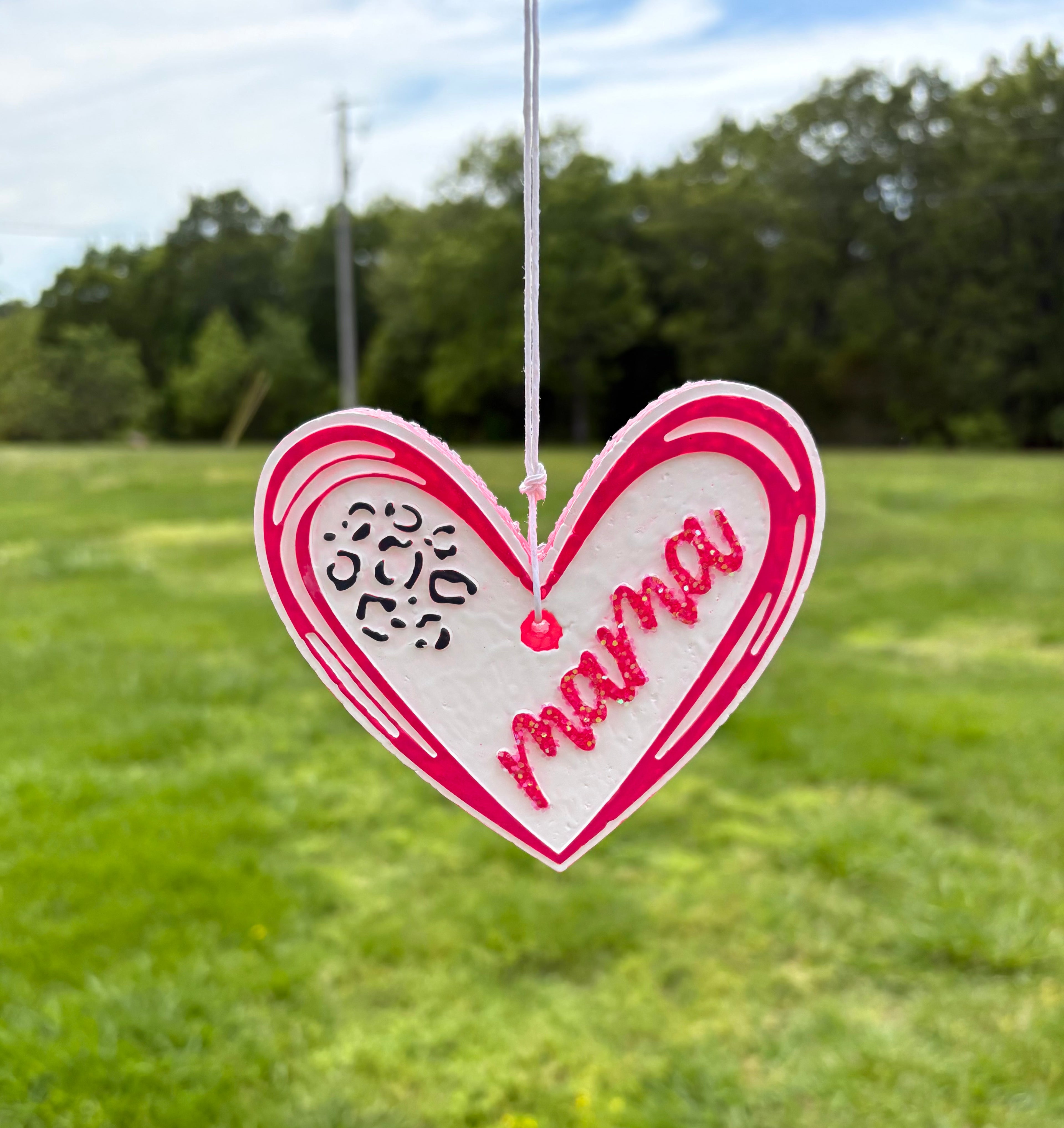 Mama Leopard Print Heart Car Freshie