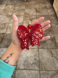 Red Glitter Bow Car Freshie