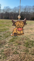 Tan and Brown Highland Cow Car Freshie
